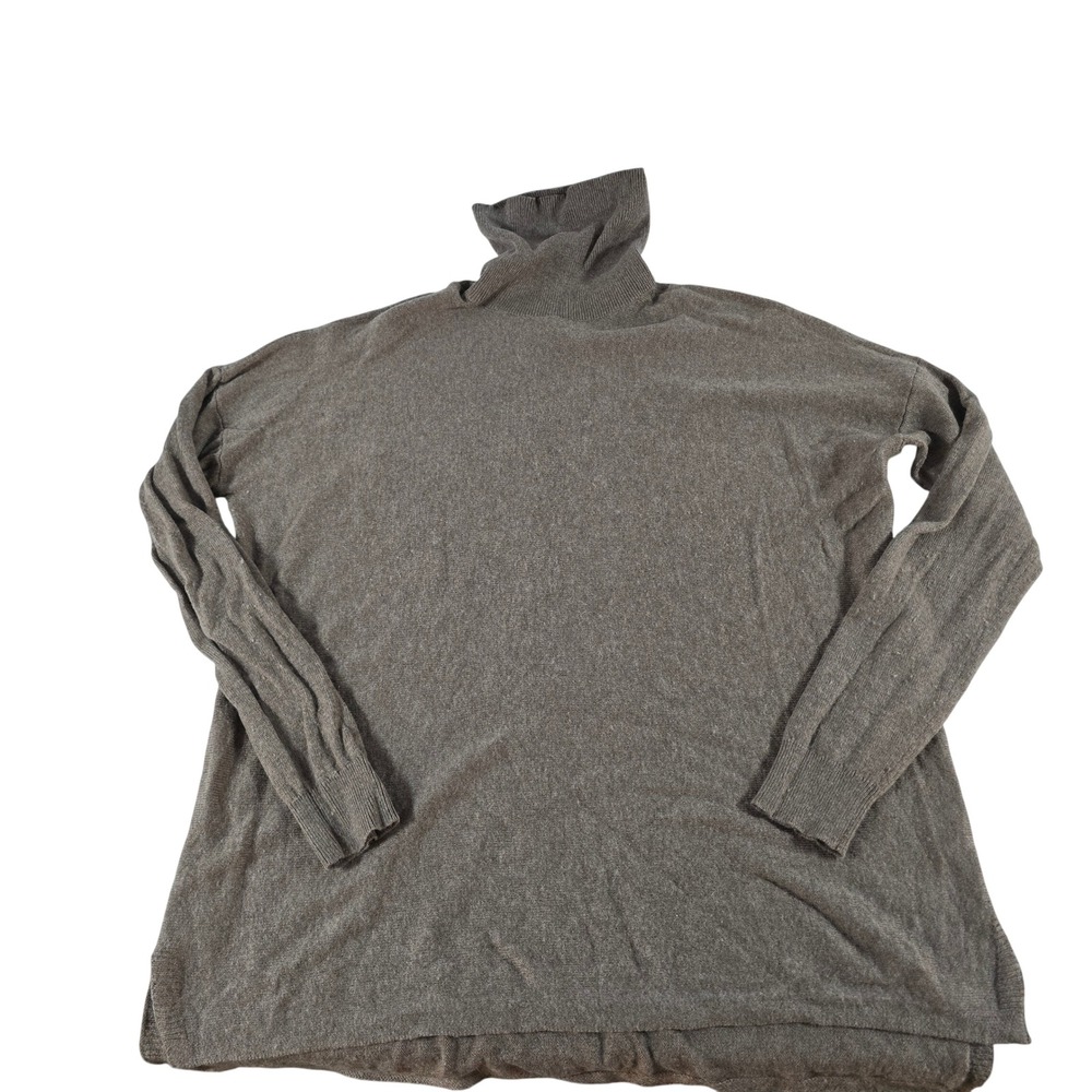 Saks Fifth Avenue Womens Wool Cashmere Turtleneck Sweater Taupe Brown Large XL
